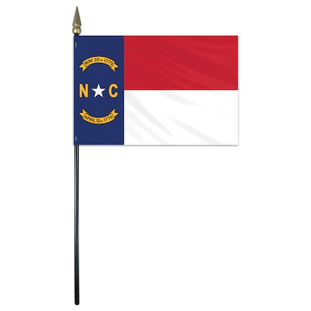 Global Flags Unlimited North Carolina Stick Flag 4"x6" E Gloss 200504